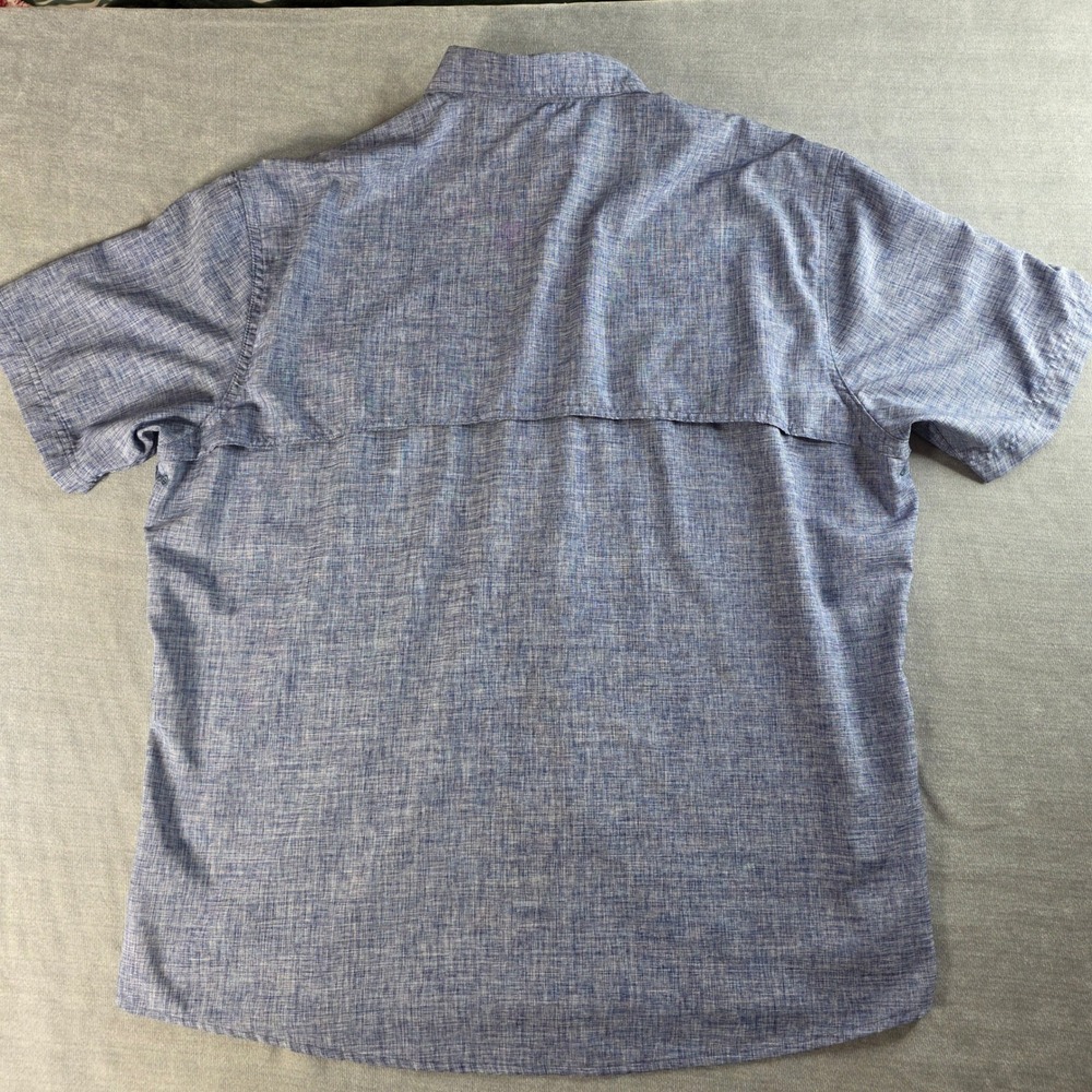 IZOD Saltwater Fishing Shirt‎ Mens XXL Blue Excellent Short Sleeve Mesh Vent - Picture 3 of 8